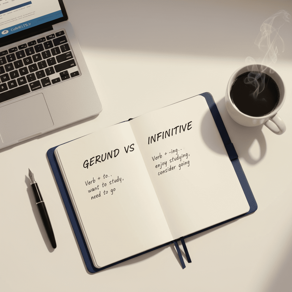 گرامر Gerund و Infinitive در آیلتس: راهنمay کامل تشخیص و کاربرد برای نمره +7